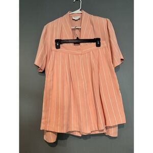 Shirt and shorts suit from the Dynasty collection brand, elegant coral color.
